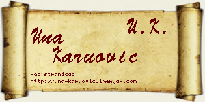 Una Karuović vizit kartica